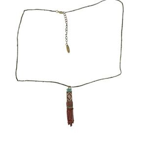 Plunder Turquoise & Copper Tassel Necklace